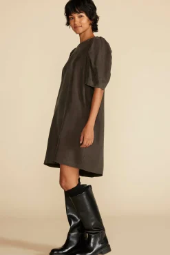 Amour Vert Sylvia Puff Sleeve Dress OliveGreen Fashion