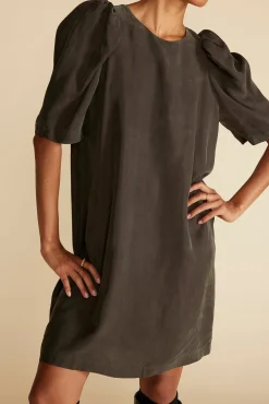 Amour Vert Sylvia Puff Sleeve Dress OliveGreen Fashion