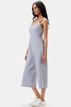 Amour Vert Taya Seersucker Jumpsuit BrittanyStripeBlue Outlet
