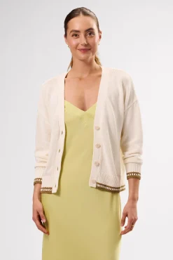 Amour Vert Texture Cardigan IvoryElm Sale