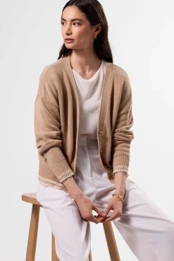 Amour Vert Texture Cardigan BiscottiIvory Fashion