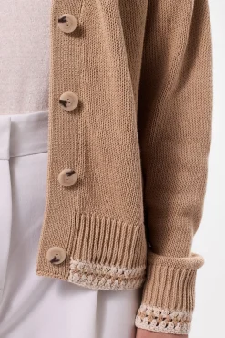 Amour Vert Texture Cardigan BiscottiIvory Fashion
