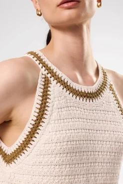 Amour Vert Texture Halter IvoryElm Outlet