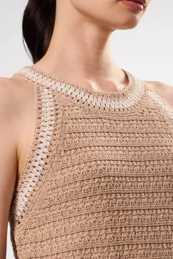 Amour Vert Texture Halter BiscottiIvory New