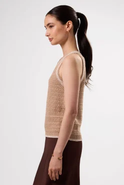 Amour Vert Texture Halter BiscottiIvory New