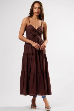 Amour Vert Tie Front Dress Espresso Hot