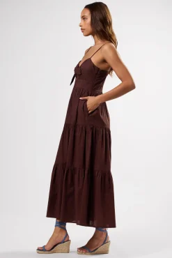 Amour Vert Tie Front Dress Espresso Hot