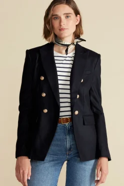 Amour Vert Tobie Double Breasted Blazer DarkNavyBlue Clearance