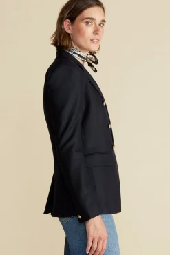 Amour Vert Tobie Double Breasted Blazer DarkNavyBlue Clearance