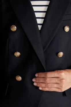 Amour Vert Tobie Double Breasted Blazer DarkNavyBlue Clearance