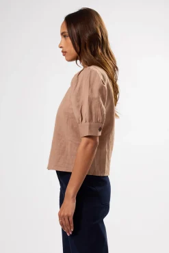 Amour Vert V Neck Cuff Sleeved Blouse Sand New