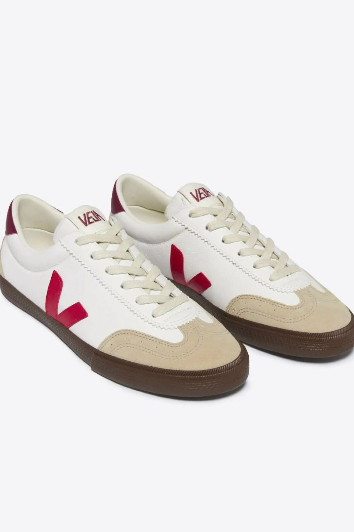 Amour Vert Veja Volley Leather Sneaker WhitePekinBark Fashion
