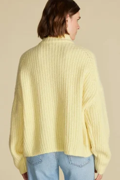 Amour Vert Veronique Chunky Half Zip Pullover Sweater AniseYellow Best