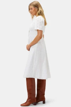 Amour Vert Violette Organic Cotton Eyelet Dress White Online