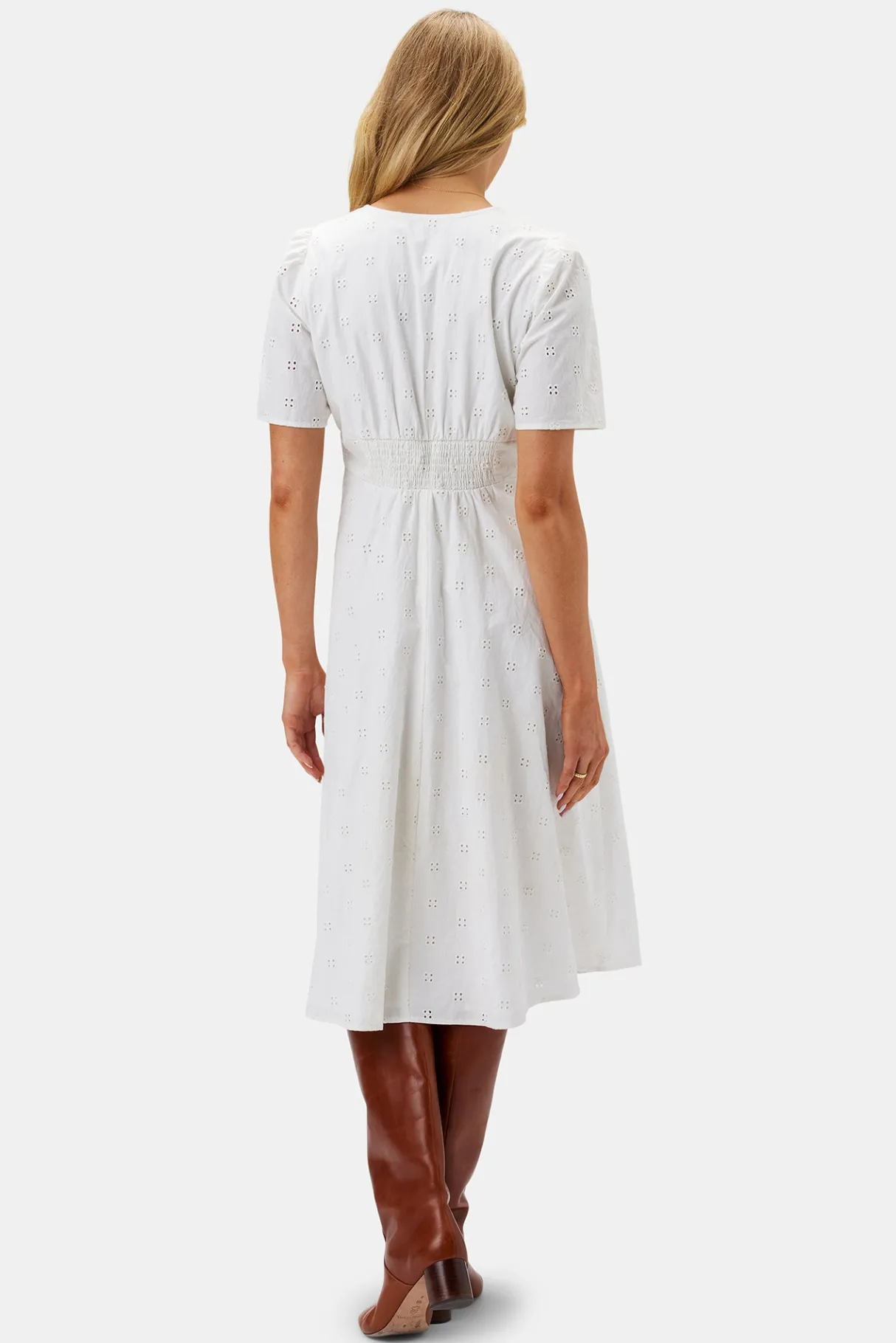 Amour Vert Violette Organic Cotton Eyelet Dress White Online