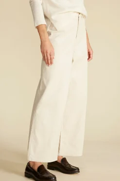 Amour Vert Wide Leg Utility Corduroy Pant Ivory Fashion