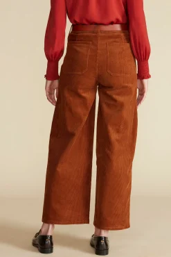 Amour Vert Wide Leg Utility Corduroy Pant AlmondBrown Hot