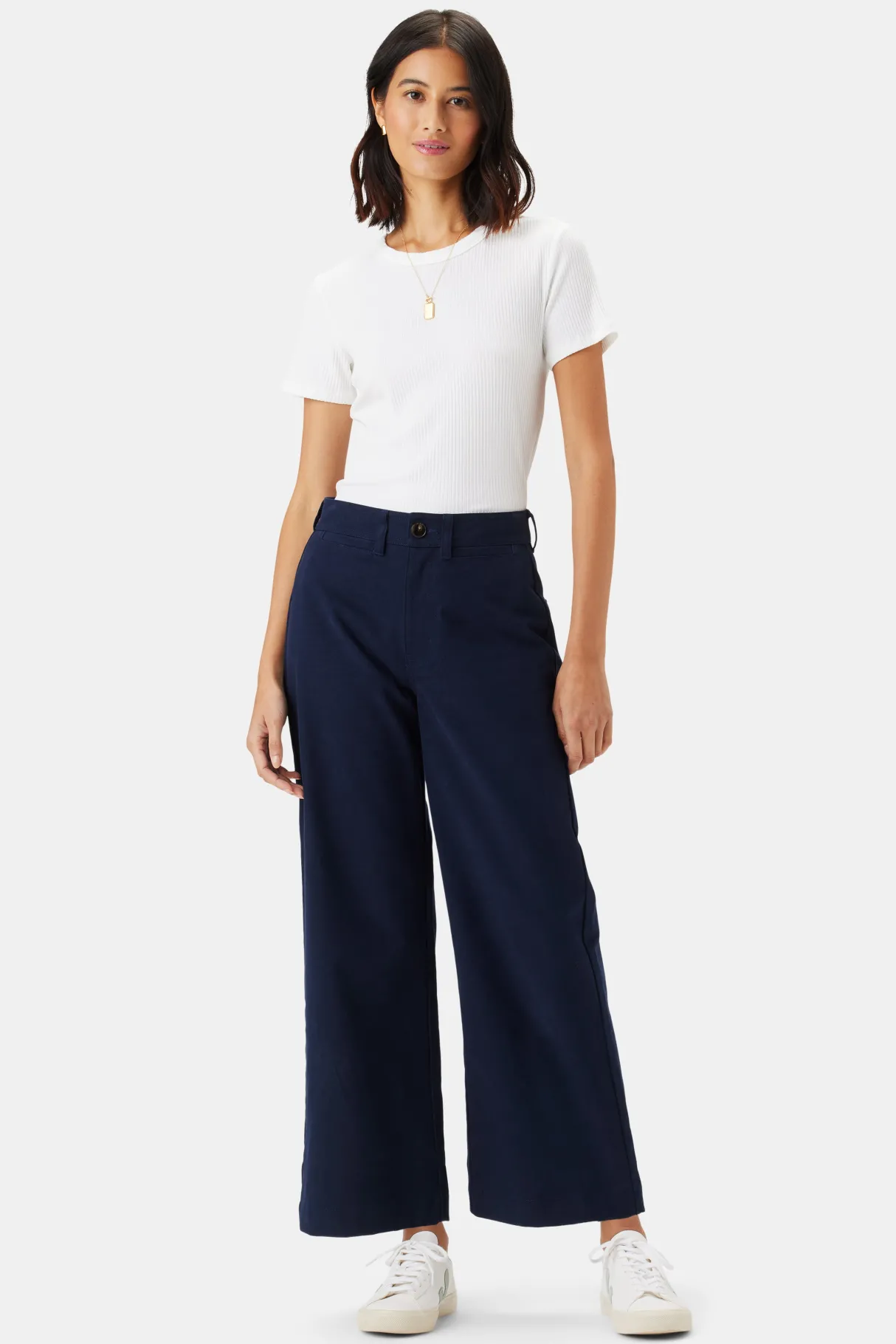 Amour Vert Wide Leg Utility Pant NavyBlue Fashion