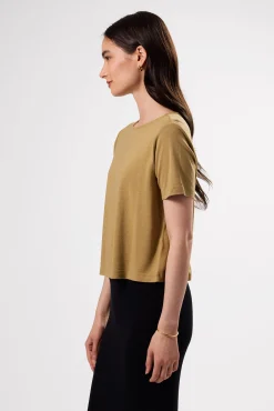 Amour Vert Yvette Silk Knit Tee Elm Clearance