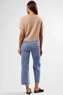 Amour Vert Yvette Silk Knit Tee Sand Clearance