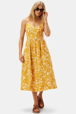 Amour Vert Zulma Cotton Linen Dress ToileMandarine Sale